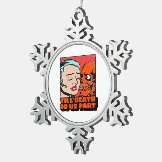 Tot de dood ons een klassieker maakt tin sneeuwvlok ornament (Rechts)