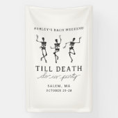 Tot de dood ons feest Bachelorette-weekend Spandoek (Verticaal)