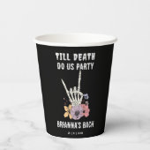 Tot de dood ons feest vrijgezellenfeest papieren bekers (Achterkant)