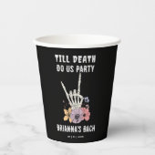 Tot de dood ons feest vrijgezellenfeest papieren bekers (Voorkant)