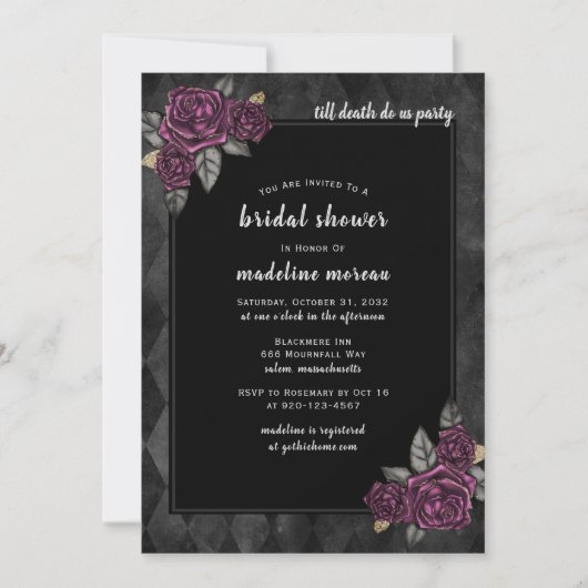 Tot de dood ons feestje Gotisch Vrijgezellenfeest Kaart (Voorkant)