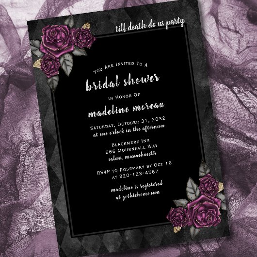 Tot de dood ons feestje Gotisch Vrijgezellenfeest Kaart