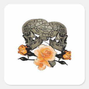 Tot de dood ons grappig ontwerp voor Halloween Vierkante Sticker