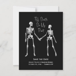 Tot de dood ons onderdeel Skeleton Black sparen de Magnetische Uitnodiging