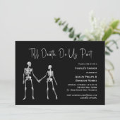 Tot de dood ons onderdeel Skeleton Couple's Shower Kaart (Staand voorkant)