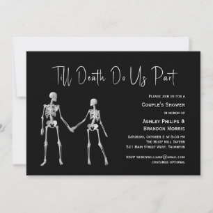 Tot de dood ons onderdeel Skeleton Couple's Shower Kaart