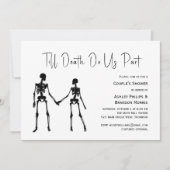 Tot de dood ons onderdeel Skeleton Couple's Shower Kaart (Voorkant)