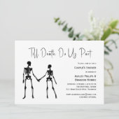 Tot de dood ons onderdeel Skeleton Couple's Shower Kaart (Staand voorkant)