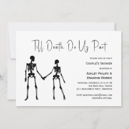 Tot de dood ons onderdeel Skeleton Couple's Shower Kaart