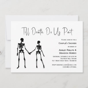 Tot de dood ons onderdeel Skeleton Couple's Shower Kaart