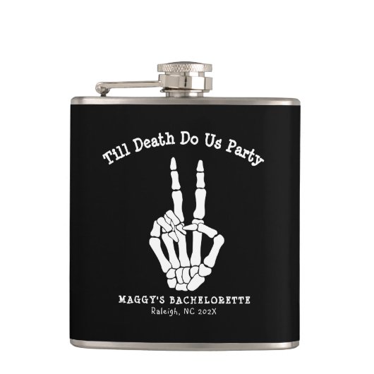 Tot de dood ons Partij Bachelorette Party Heupfles (Voorkant)