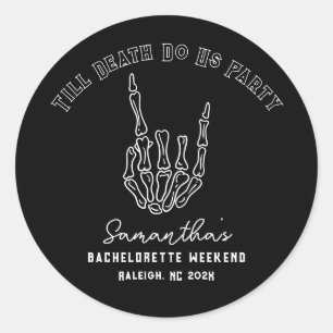 Tot de dood ons Partij Bachelorette Party Ronde Sticker