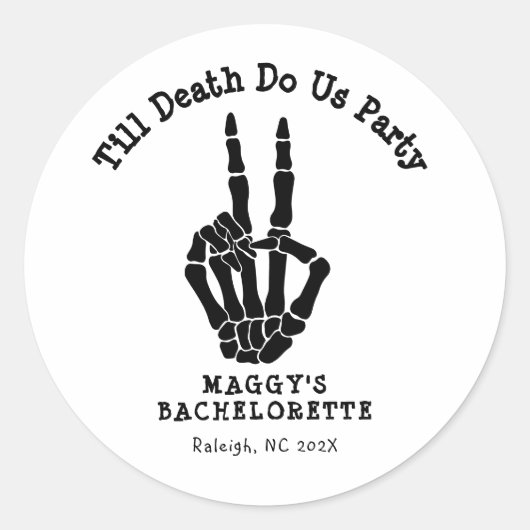 Tot de dood ons Partij Bachelorette Party Ronde Sticker (Voorkant)