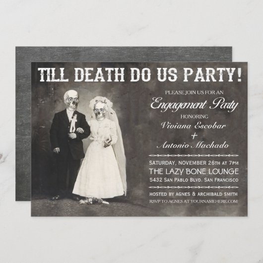 Tot de dood ons partijengesprek uitnodigt kaart (Voorkant / Achterkant)