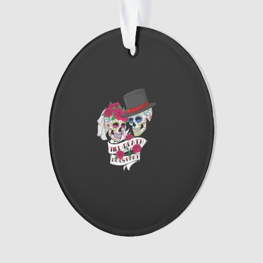 Tot de dood ons schedeldeel doet ornament (voorkant)