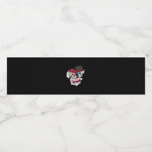 Tot de dood ons schedeldeel doet waterfles etiket (Enkel label)