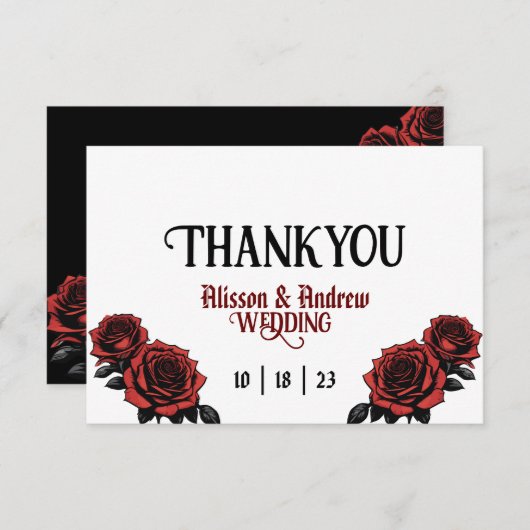 Tot de dood ons scheiden bruiloft schedel paar bedankkaart (Voorkant / Achterkant)