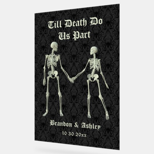 Tot de dood ons scheiden elegante skeletten acryl bord (Hoek)