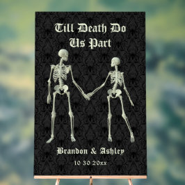 Tot de dood ons scheiden elegante skeletten acryl bord