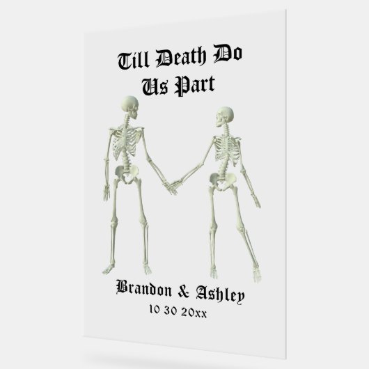 Tot de dood ons scheiden elegante skeletten acryl bord (Hoek)