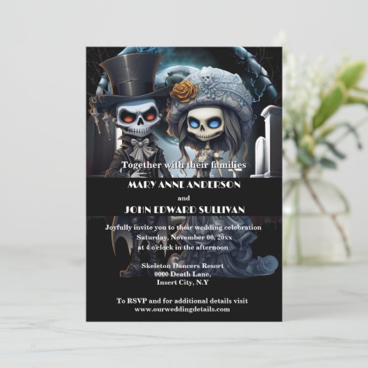 Tot de dood ons scheiden lichaam bruid bruidegom kaart (Staand voorkant)