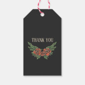 Tot de dood ons scheiden rozen skelet bruiloft cadeaulabel (Achterkant)