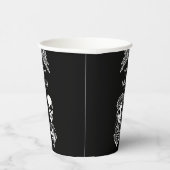 Tot de dood ons scheiden rozen skelet bruiloft papieren bekers (Rechts)