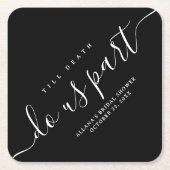 Tot de dood ons scheiden zwart en wit kartonnen onderzetters (Voorkant)