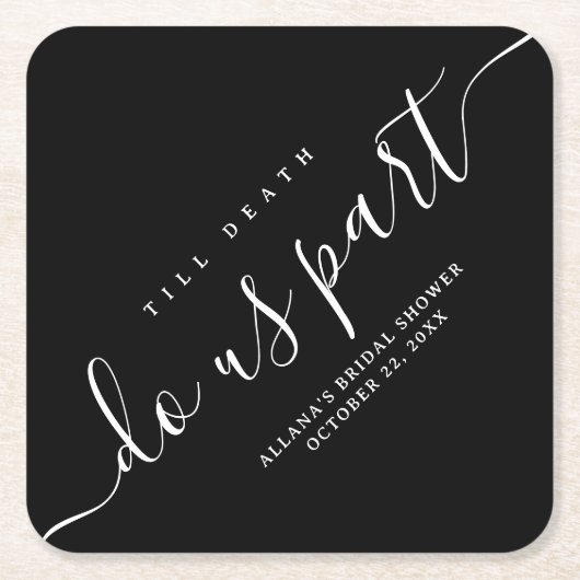 Tot de dood ons scheiden zwart en wit kartonnen onderzetters (Voorkant)