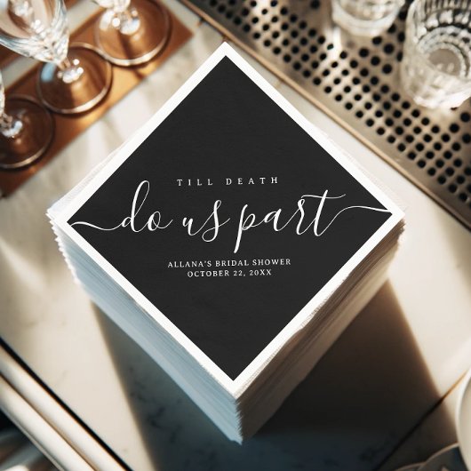 Tot de dood ons scheiden zwart en wit servet