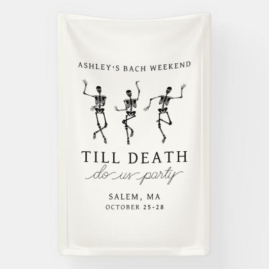 Tot de Dood Ons Scheiding Bachelorette Weekend Spandoek (Verticaal)