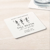 Tot de Dood Ons Scheiding Vrijgezellen Weekend Kartonnen Onderzetters (Schuin)