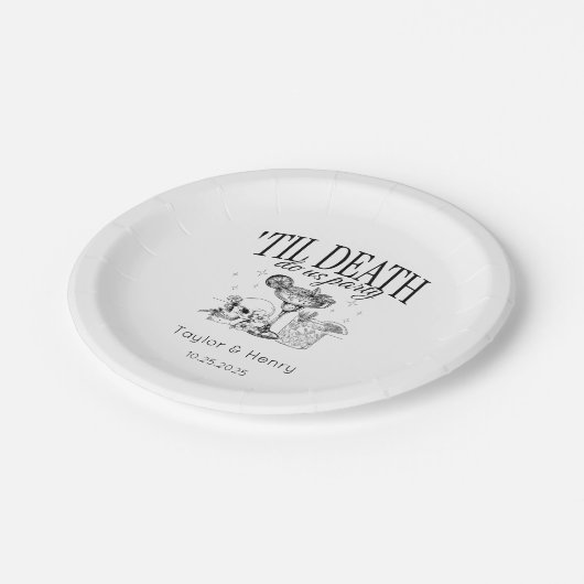 Tot de dood ons scheidt Aangepaste Trouwfeest Papi Papieren Bordje (Gekanteld)