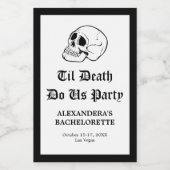 Tot de Dood Ons Scheidt Bachelorette Champagne Wijn Etiket (Enkel label)