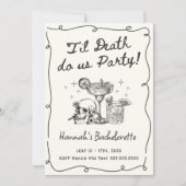 Tot de dood ons scheidt Bachelorette Cocktail Kaart (Voorkant)