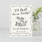 Tot de dood ons scheidt Bachelorette Cocktail Kaart (Staand voorkant)