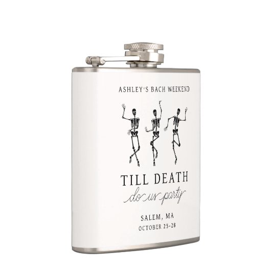 Tot de Dood Ons Scheidt Bachelorette Weekend Heupfles (Rechts)