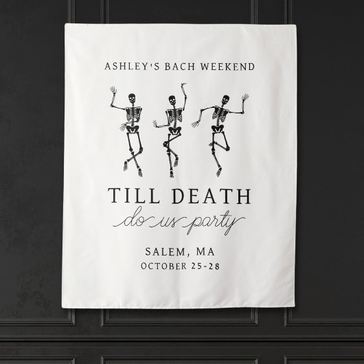 Tot de Dood Ons Scheidt Bachelorette Weekend Wandkleed