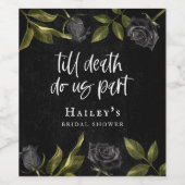 Tot de dood ons scheidt Black Rose Bruiloftsfeest Wijn Etiket (Enkel label)