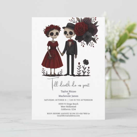 Tot de dood ons scheidt bruid en bruidegom kaart (Staand voorkant)