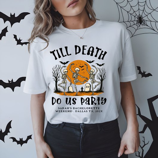 Tot de Dood Ons Scheidt Bruidsfeest Halloween T-shirt