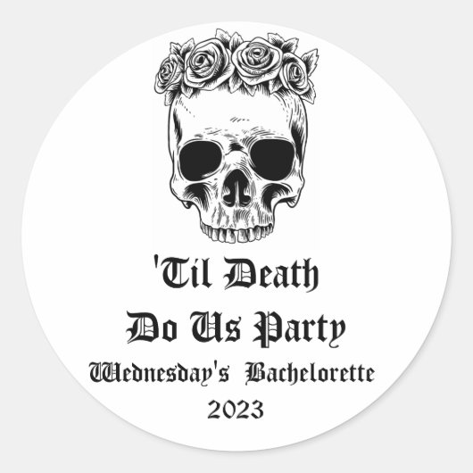 'Tot de Dood Ons Scheidt' Bruidsfeest Stickers (Voorkant)