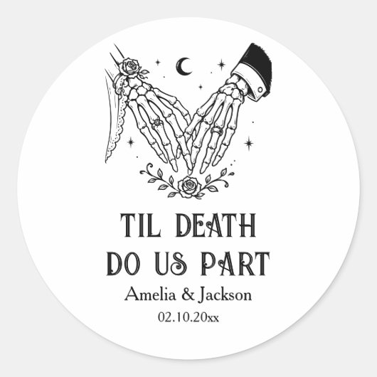 Tot de dood ons scheidt Bruiloftsfeest Ronde Sticker (Voorkant)
