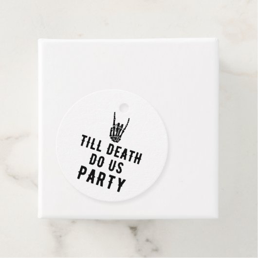 Tot de dood ons scheidt Bruiloftsfeestje Bedankjes Labels (In situ)