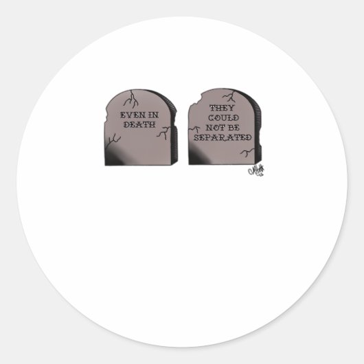 Tot de Dood Ons Scheidt Classic – Grappig Skelet E Ronde Sticker (Voorkant)