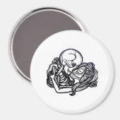 Tot de dood ons scheidt Classic – Spooky Skeleton  Magneet (Voorkant / Achterkant)