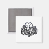 Tot de dood ons scheidt Classic – Spooky Skeleton  Magneet (Voorkant / Achterkant)