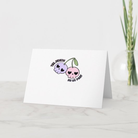 Tot de dood ons scheidt - Cute Goth Schedel Design Kaart (Voorkant)