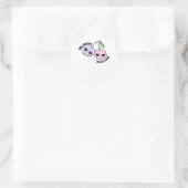 Tot de dood ons scheidt - Cute Goth Schedel Design Ronde Sticker (Tas)