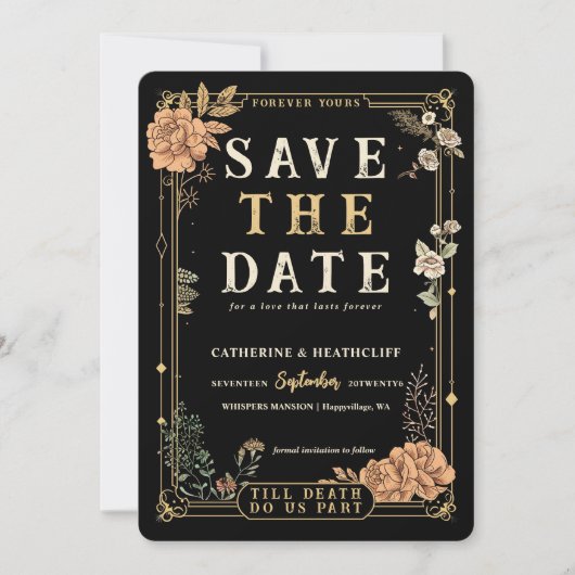 Tot de dood ons scheidt | de datum opslaan Uitnodi Kaart (Voorkant)